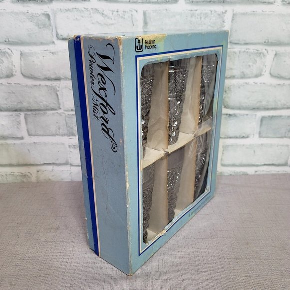 Set of 6 Vintage Anchor Hocking Wexford Pewter Mist Smoke 11oz Glasses NOS MCM - Picture 7 of 14